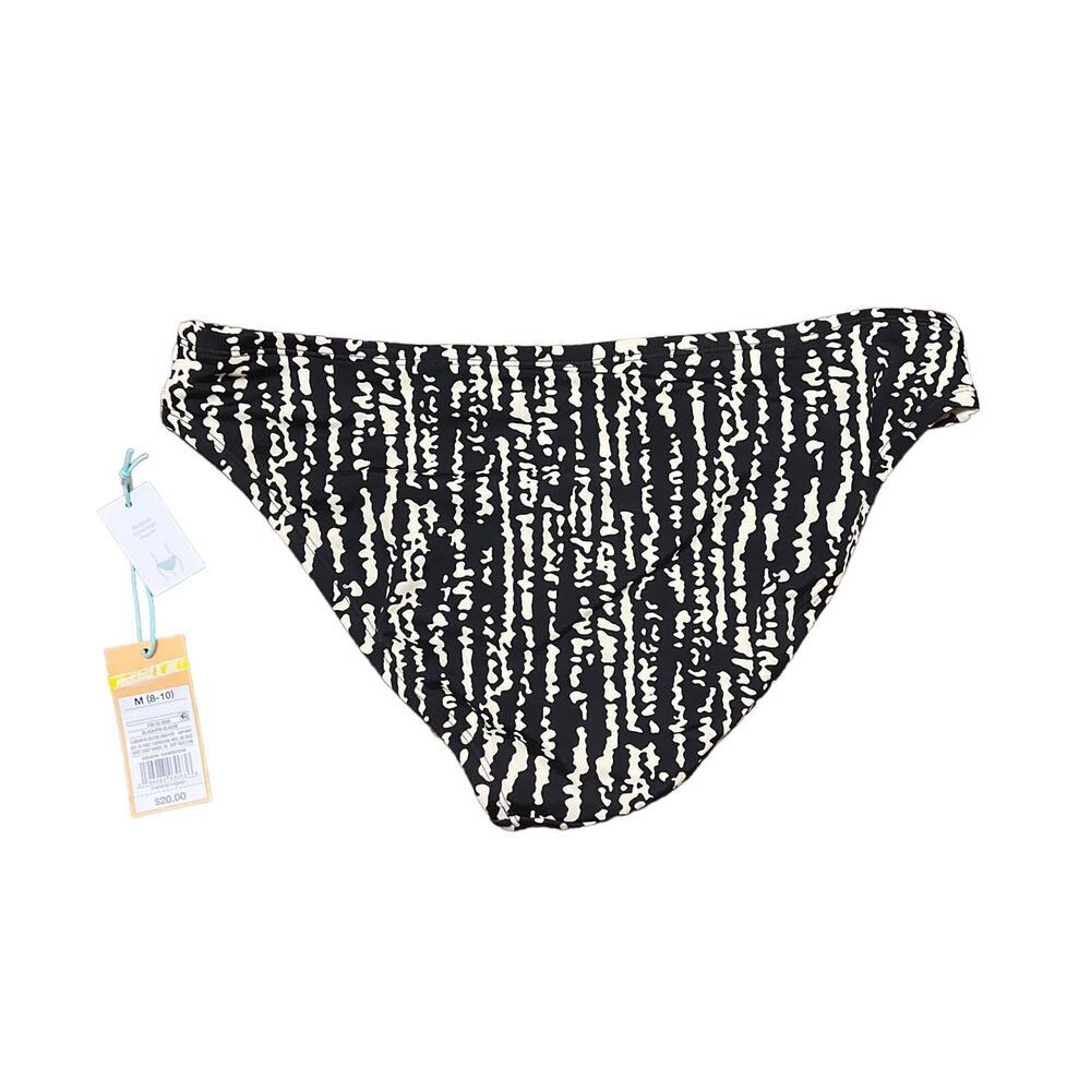 Kona Sol Medium Coverage Hipster Bikini Bottom Black/White NWT Size M - Picture 3 of 4